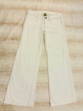 🤍 Vintage Y2K Pine IV Premium White Low Rise Wide Leg Flare Jeans McBling Euro 🤍